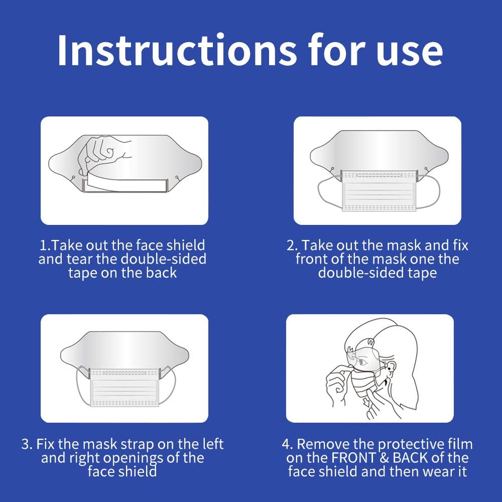Peesnt 10 Pcs White Disposable Face Mask with Eye Shield: Home Improvement