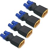 FLY RC 4PCS Male XT60 to Female EC3 Connector Converter Wireless Adapter for RC FPV Drone Car Lipo NiMH Battery Charger ESC
