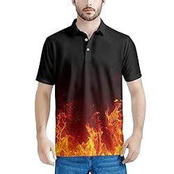 HUGS IDEA Fire Short Sleeve Shirts for Men