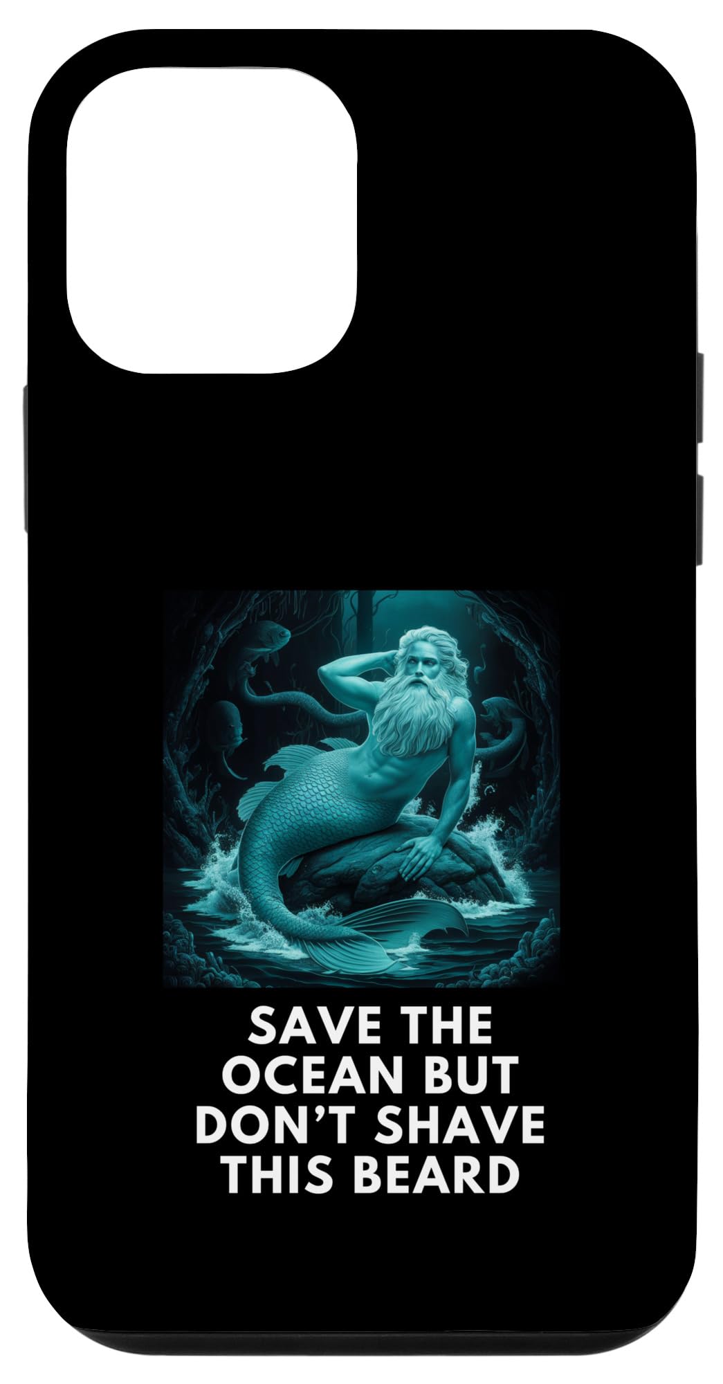 iPhone 12 mini Merman Creature of the Sea with Long Beard Protect Oceans Case