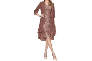 SERYU Womens Classic Lace Chiffon Dress Two Pieces Charming Formal Gowns and Evening Dress