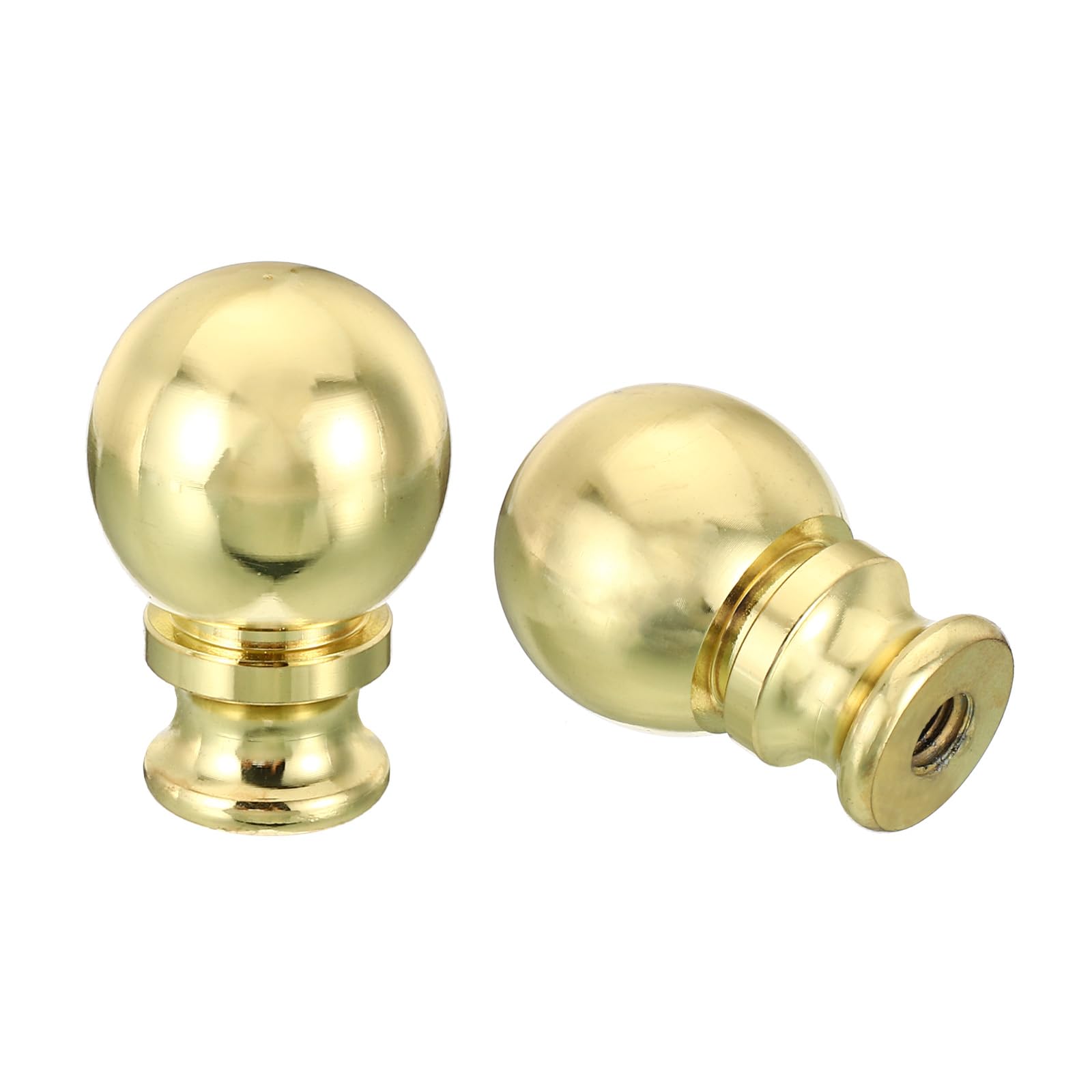 PATIKIL 1.5" Tall Aluminum Lamp Finials Cap Knob, 2Pcs Lamp Screw Holder Tapped 1/4-27 for Table and Floor Lamp Shade Decorations, Gold