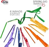 GSi Multicolor Sparkling Gymnastic Ribbon Wands 6 Pack 9in Sticks 1m Ribbon view 8