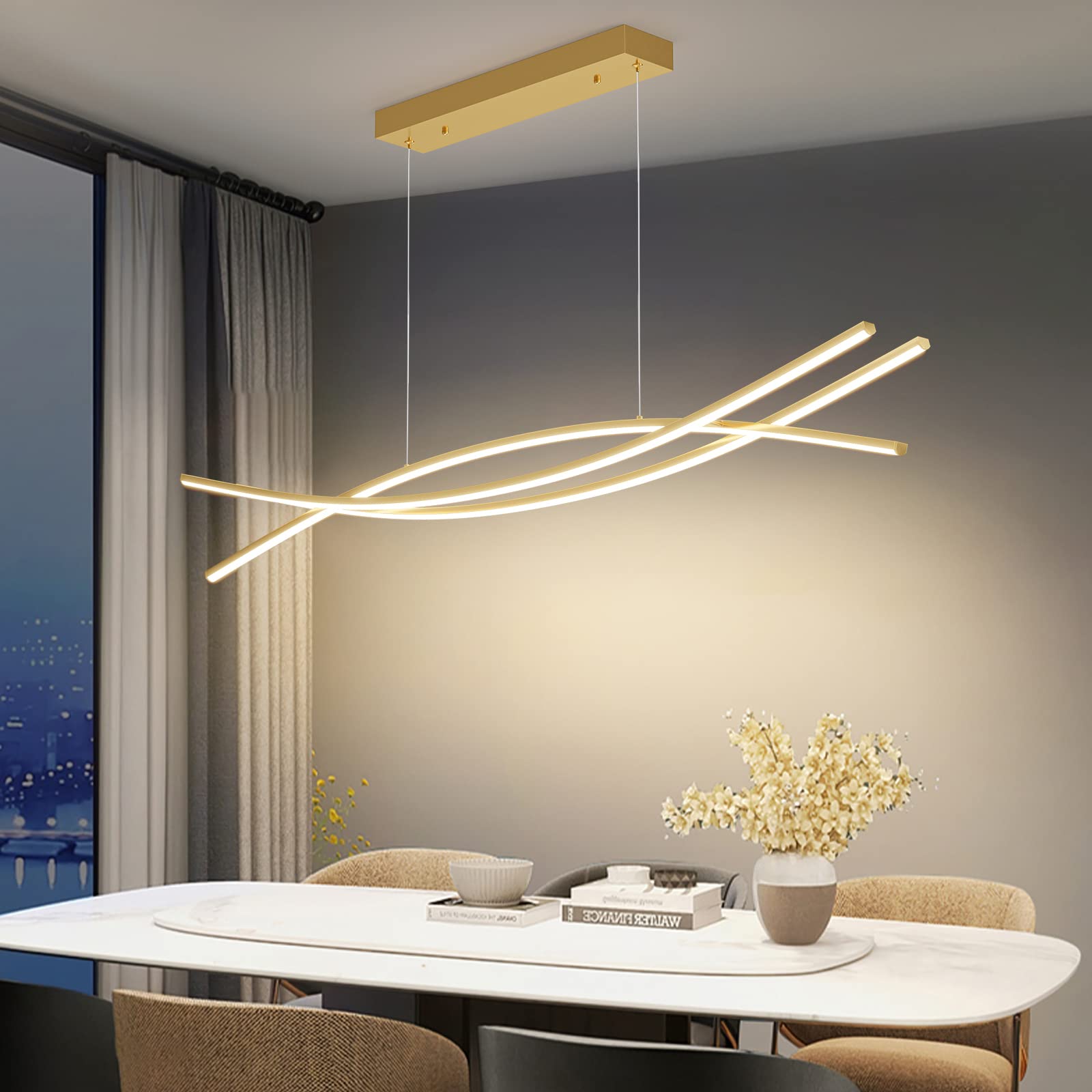 Modern Chandelier with 1%-100% Dimmable, Suitable