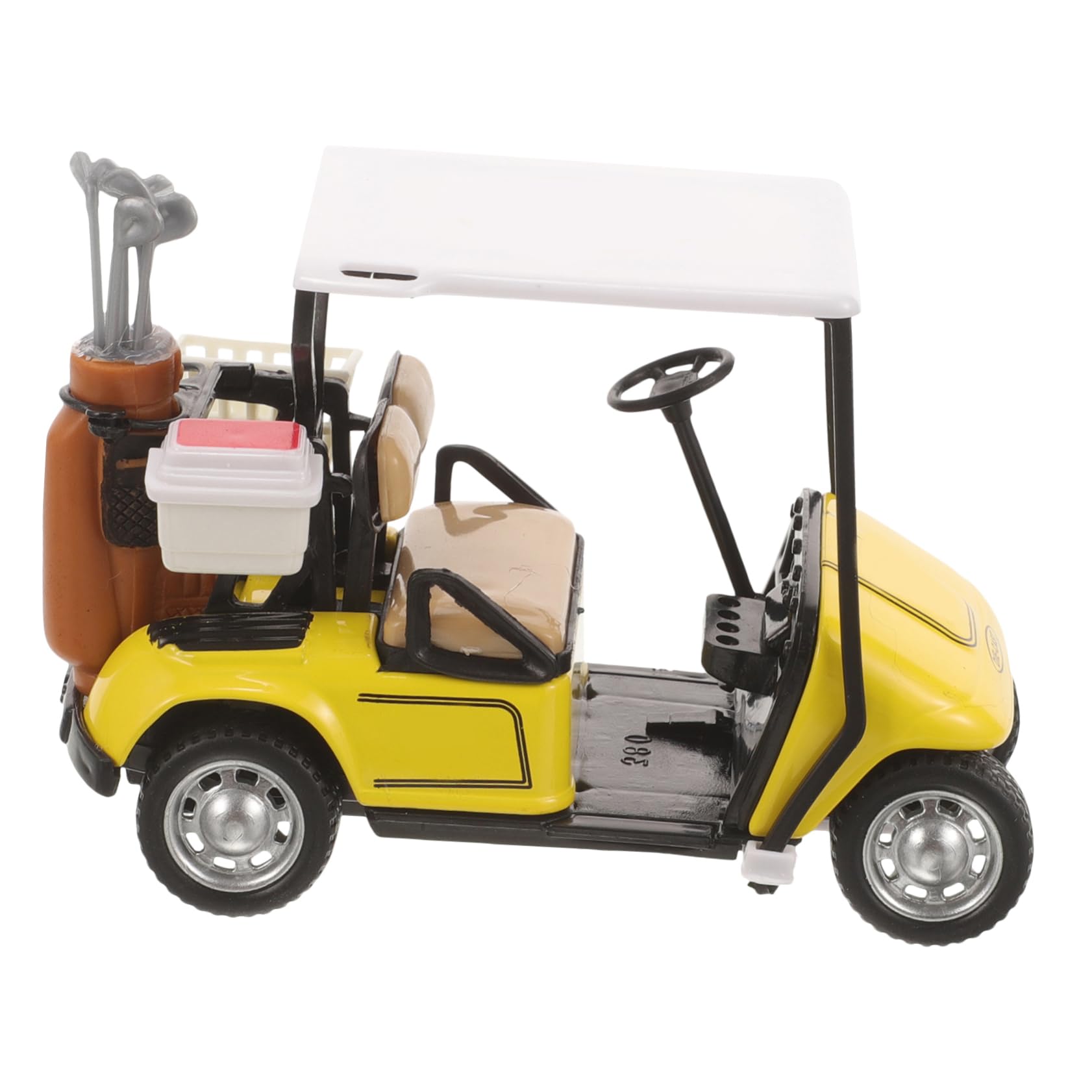 Photo 1 of Kisangel Alloy Golf Cart Model Ornament Mini Golf Buggy Desktop Carts Cart Figurines Cart Car Model Cart Cart Decor Cart Yellow