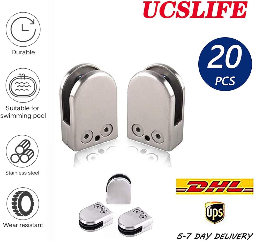 Abrazaderas de Vidrio,Soporte tipo abrazadera, Pinza para cristal 20pcs