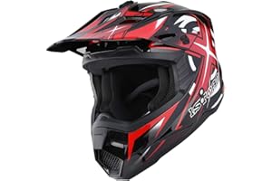 1Storm Adult Motocross Helmet BMX MX ATV Dirt Bike Four Wheeler Quad Motorcycle Full Face Helmet Racing Style: HF801 Sonic Red