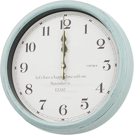 Amazon Co Jp 名入れ 名前入れ 時計 掛け時計 電波時計 レトロな名入れ電波時計 結婚祝い 退職祝い 誕生日プレゼント グリーン ホーム キッチン