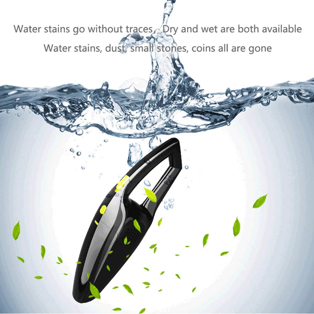 LICORNE Handle Cordless Vacuum cleaner, 12V 120W 3.7KPa Portable Vehicle-mounted Vacuum Cleaner with Cyclonic Motor Strong Suction,Wet Dry Amphibious Mini Dust Collector