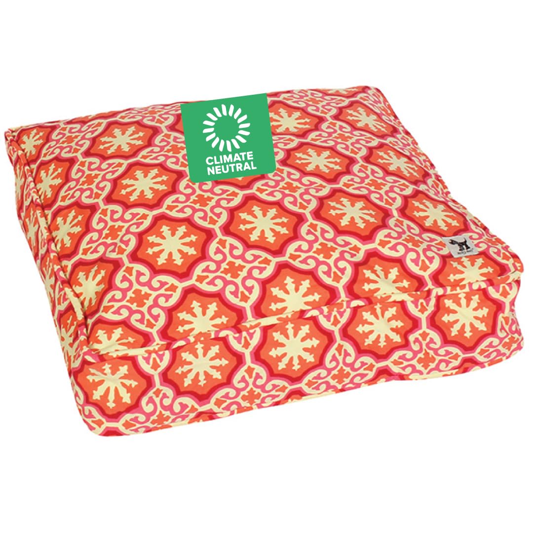 Molly Mutt Medium to Large Dog Bed Cover - Papillon Print - Measures 27”x36”x5’’ - 100% Cotton - Durable - Breathable - Sustainable - Machine Washable Dog Bed Cover