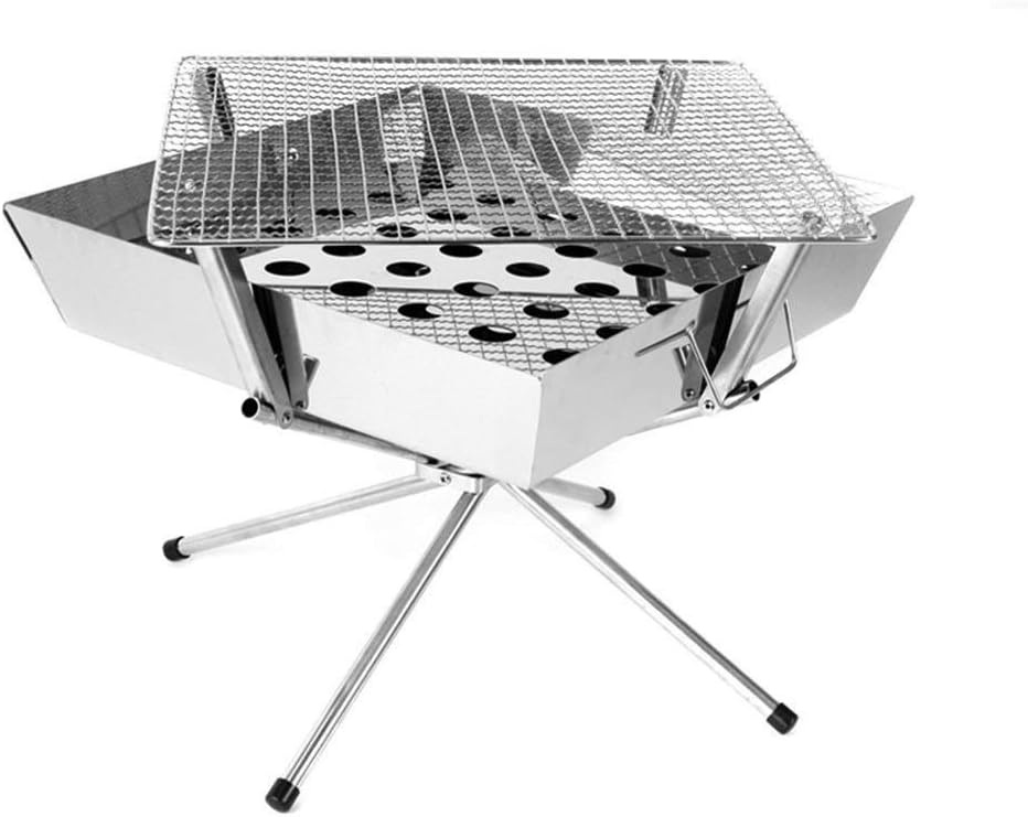 XSWZAQ Stainless Steel Square Folding Charcoal Barbecue Grill Camp Party Picnic Pot Portable Grill Grill Picnic Stove