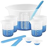 KISREL Silicone Measuring Cups for Resin, Resin Supplies with 600&100ml Silicone Cups, Resin Mixing Cups, Silicone Stir Stick
