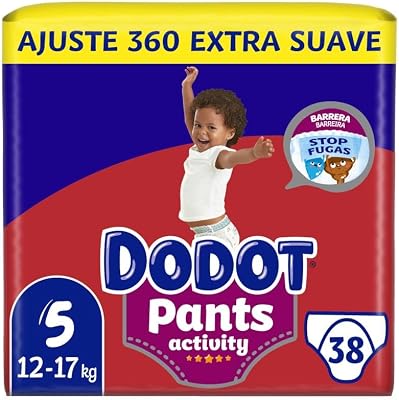 Activity Pants Couche-Culotte Taille 5, 38 Couches, 12kg-17kg, Avec Barrière STOP Fuites Aide à Prévenir Les Fuites Arrière