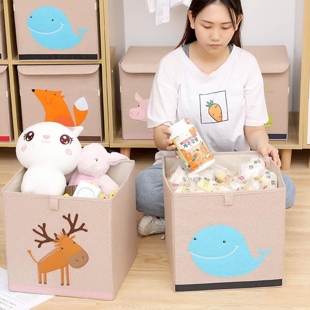 Junior Storage Box HNYG kid Storage Box With Lid Cotton And Linen Cloth Children’s Toy ...