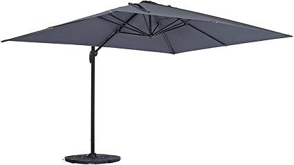 Azuma Roma 4m X 3m Extra Large Garden Parasol Cantilever Sun Shade Umbrella Dark Grey Amazon Co Uk Garden Outdoors