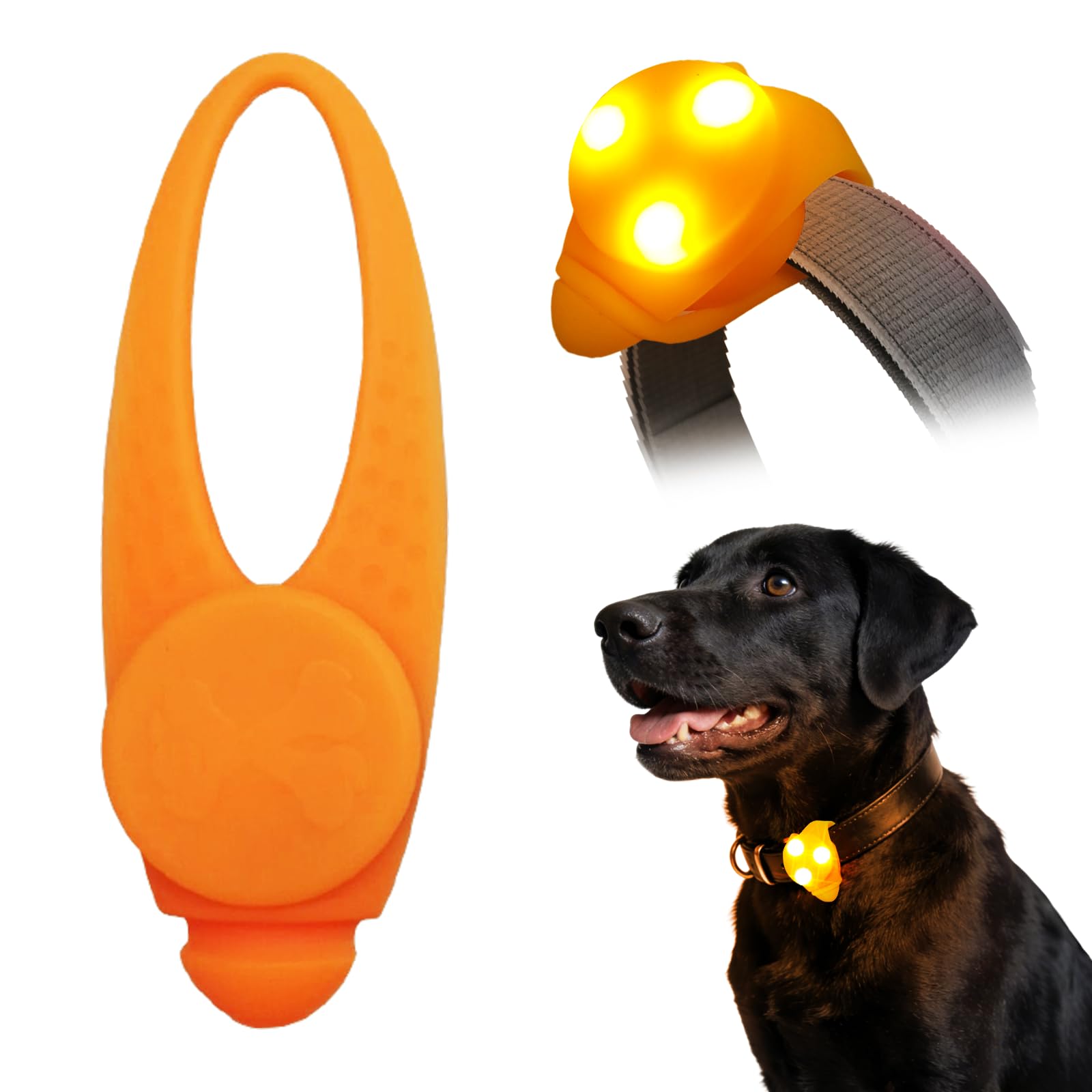 LaRoo Safety LED-Flashing Light for Dogs, Cats, LED-Light Pendant Keyring, 3 Flashing Modes, Safety Light for Walking the Dog and Outdoor Sports