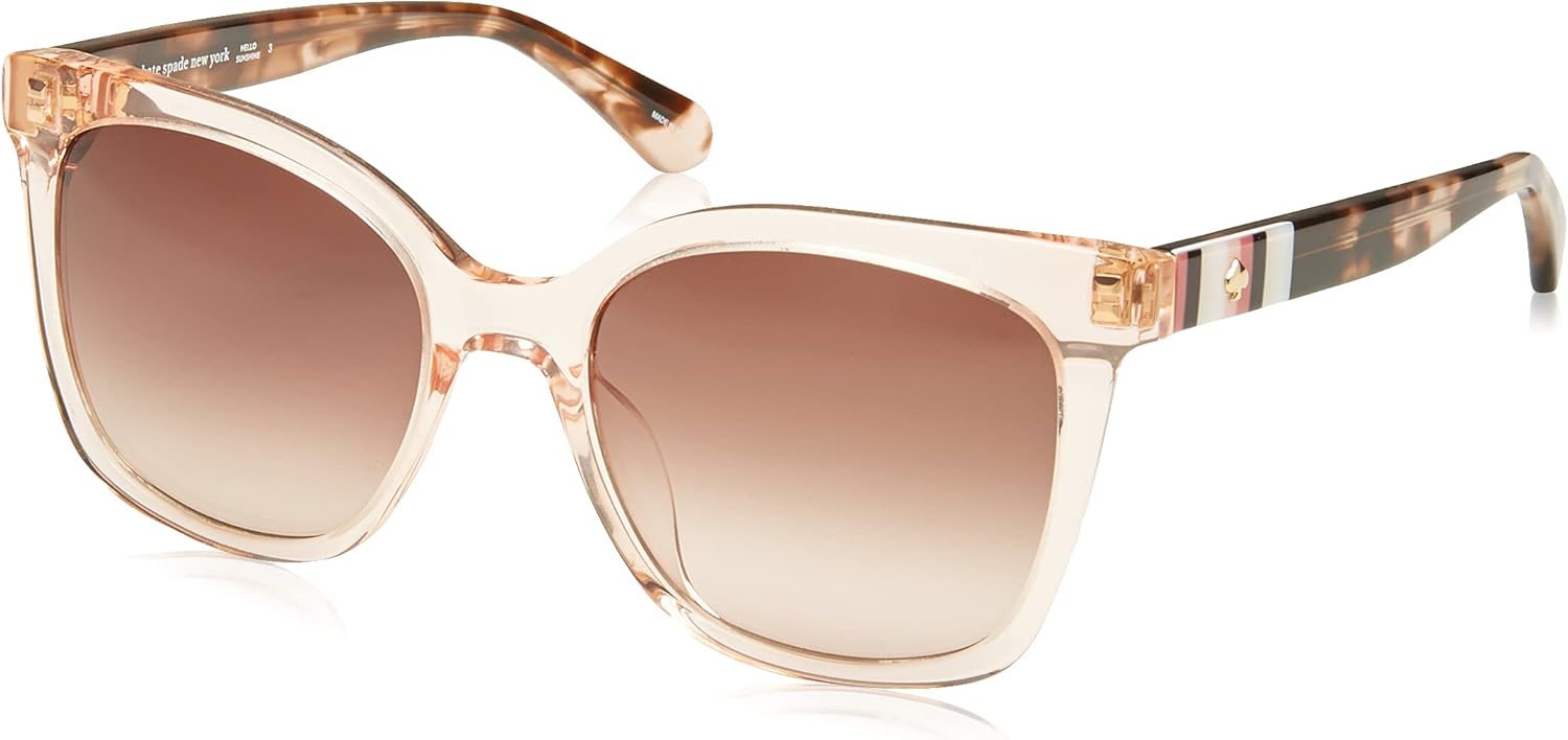 Kate Spade New York Women's Kiya Square Sunglasses, Peach, 53 mm: Clothing
