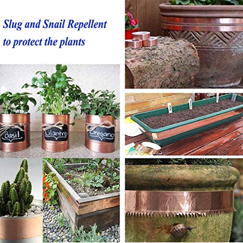 2 Inch Copper Foil Tape ( 16 Feet Long ), Double Sided Conductive Adhesive Cooper Tape for Guitar EMI Shielding, Slug Repellent, Crafts, Electrical Repairs, Grounding