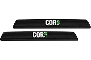 COR Surf Aero Roof Rack Pads for Paddleboard, Kayak, Surfboards, SUP, Canoe and Paddleboard | Crossbar Rack Pads for Wide Style Bars (Black, 19" Narrow)