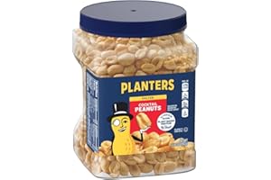 PLANTERS Salted Cocktail Peanuts, Party Snack, Plant-Based Protein, After School Snack, Roasted in Peanut Oil, Salted Nuts, S