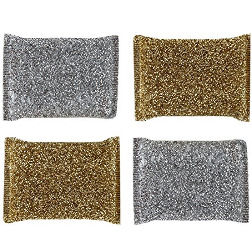 Home-X Metallic Pot Scrubber, Teflon Scrubber, Pot Cleaner, Cleanpot, Clean Pot. Set of 4 or 12 (12)