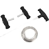 Performance Tool W86565 Automotive Windshield Removal Tool Kit | Replacement set. Includes braided steel wire, T-handle grips, and insertion hook