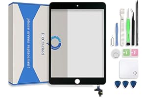 Fixcracked Touch Screen Replacement Parts Digitizer Glass Assembly for Ipad mini 3 + Professional Tool Kit (GSM CDMA Black Repair Kit)