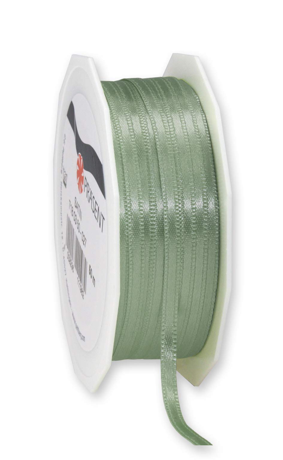 Präsent - Satin Ribbon Old Green 3 mm Width, 50 m Length