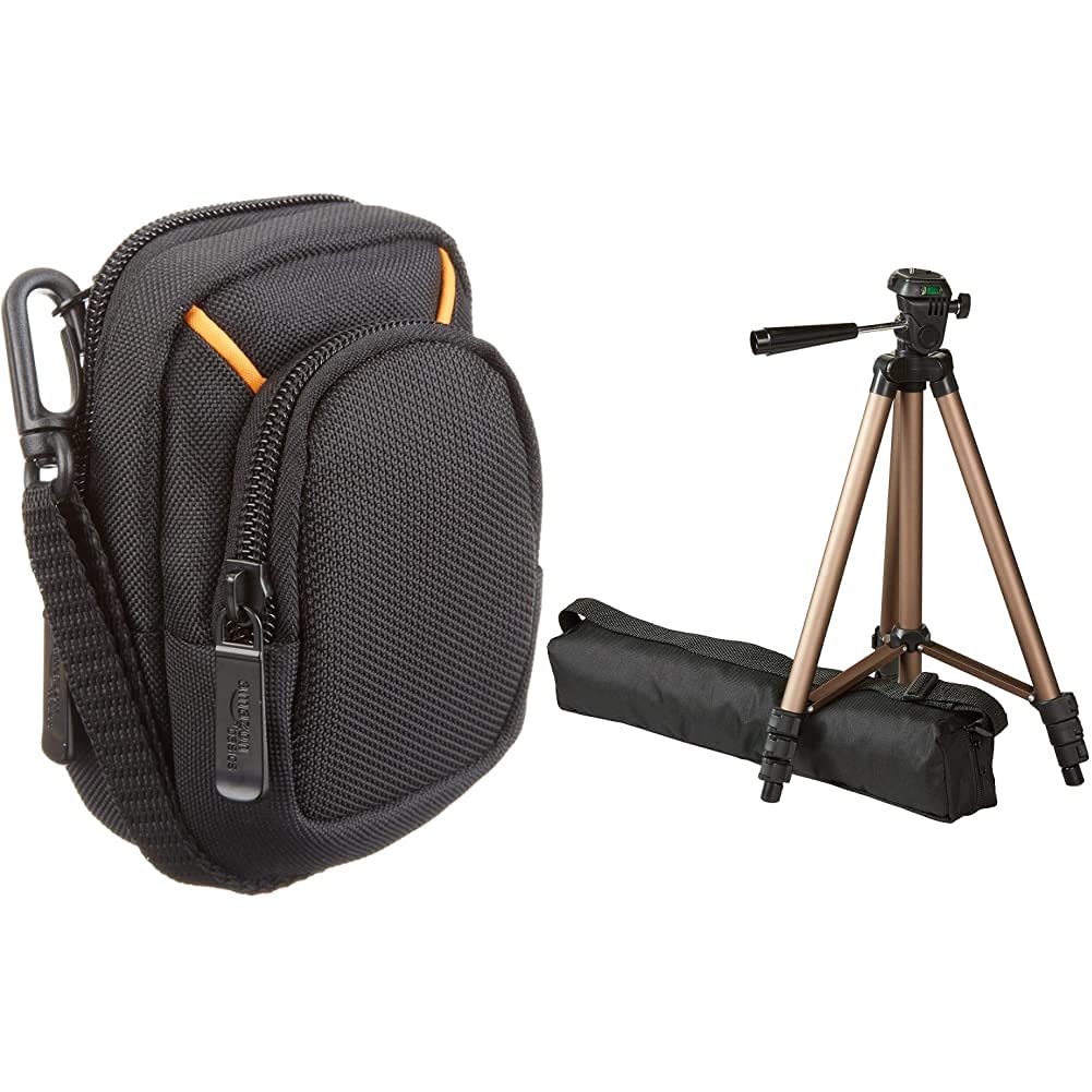 Amazon Basics 127cm (50") Lightweight Tripod with Bag & Case for Point-and-Shoot Camera Medium