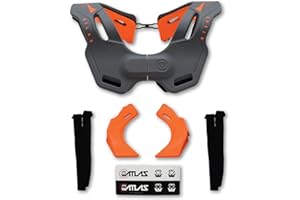 Atlas Brace Vision Anti-Compression Collar Neck Brace (Adult - Small/Medium) for Use In: Powers, Offroad Racing, Motocross, Mountain Biking, and BMX (Grey/Orange)