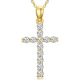 Vyrniss 18K Gold Cross Necklace for Women Minimalist Cross Pendant Christian Jewelry Religious Gift(with Gift Box)