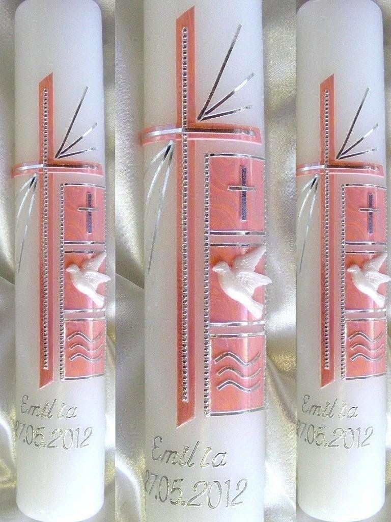 Christening candle Communion candle Young girl 400/40 mm VT-47 incl. Accessories for self-labeling