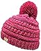 Funky Junque Toddler Pom Beanie – Warm Kids Winter Hat for Ages 1–4, Cozy Knit Snow Beanies for Baby Boys & Girls - 4 Tone Mix - a Hot Pink, Red, Baby Pink, Fuschia