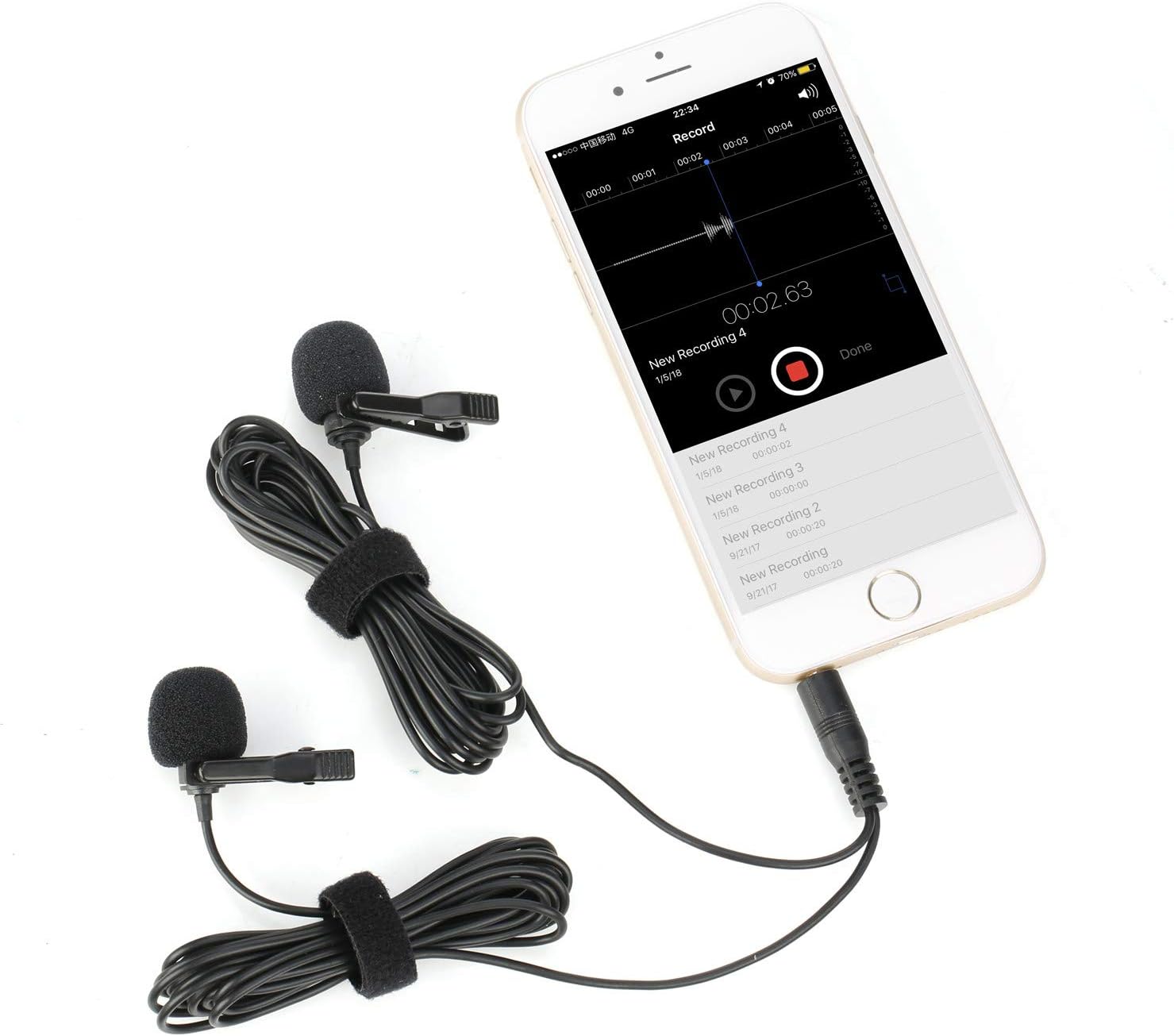 Dual-head Lavalier Mic, Mouriv Professional Professional Lapel Clip-on Omnidirectional Condenser Microphone for Apple iPhone,Android,PC,Recording Youtube,Interview,Video Conference,Podcast