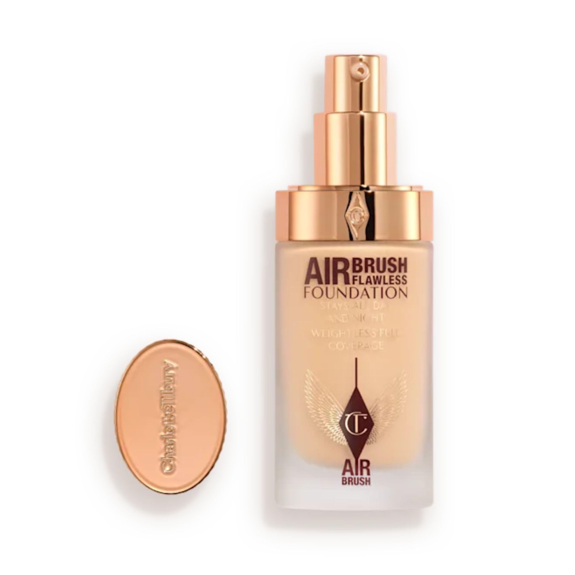 Photo 1 of ** USED** Charlotte Tilbury Airbrush Flawless Matte Foundation - Full Coverage Liquid Makeup with a Natural-Matte Finish - Smoothes & Blurs Pores - Waterproof & Transfer Resistant - 4 Warm