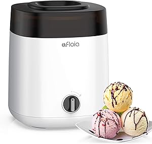 Afloia Ice Cream Maker 2-Quart Automatic Ice Cream Machine 28W Soft Serve Ice Cream Maker for Kids Dessert Make, Electronic Easy Sorbet, Frozen Fruit Dessert Maker, Low Noise, Low Power, Easy to Clean