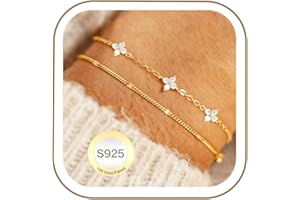 DORANA Gold Bracelet for Women Girls Hypoallergenic Gold Bracelets Ladies Layered Silver Bracelets Adjustable Stackable Brace