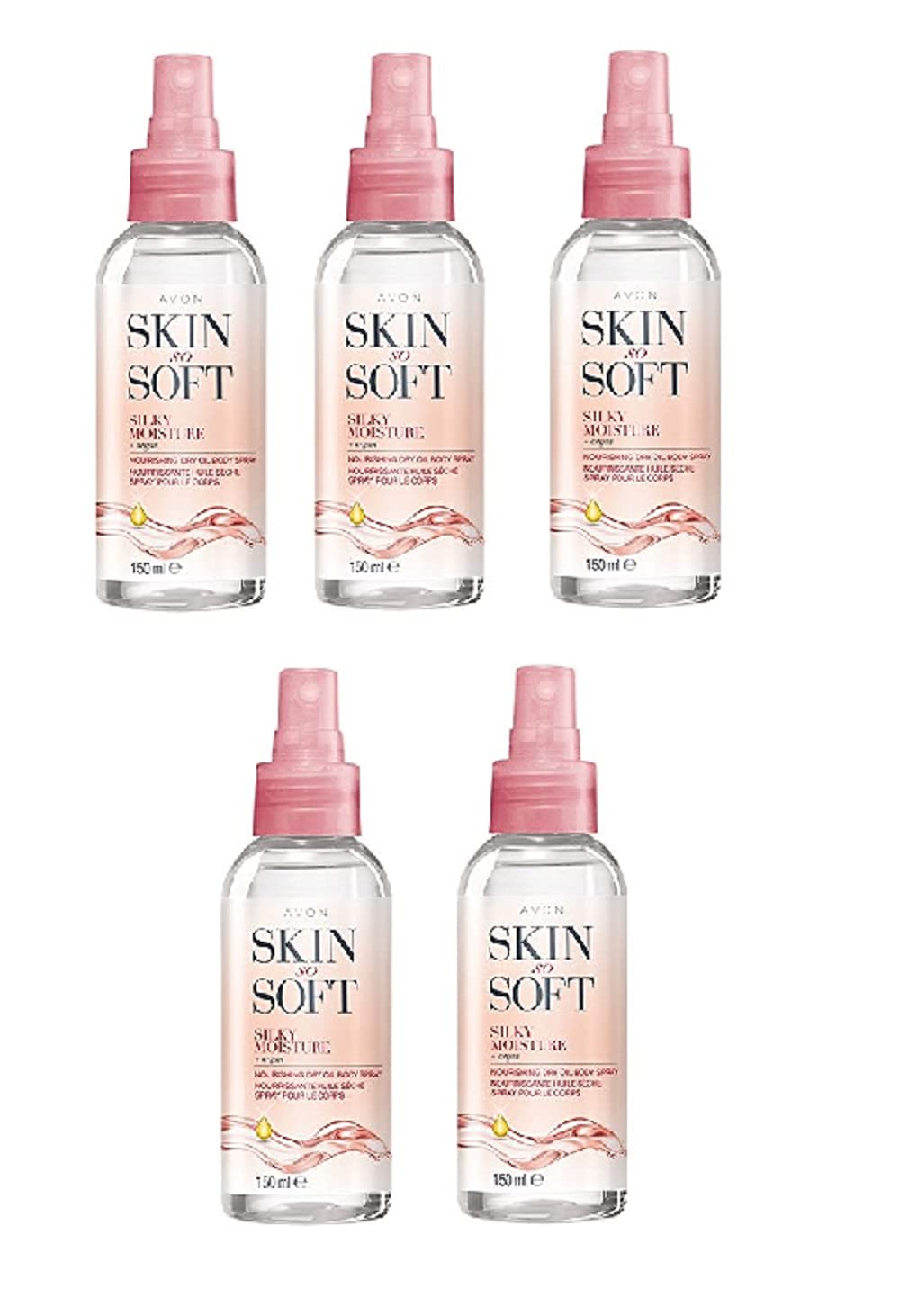 5 x Skin So Soft Silky Moisture Nourishing Dry Oil Spray (5 x 150ml)