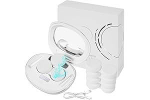 VORDRASSIL MV7 Ultrasonic Contact Lens Cleaner Machine with Timer Display, Big Mirror & USB Charger, Fit Disposal Soft Lens, Colored Contact Lens, RGP Lens and OK Lens (Pearl White)