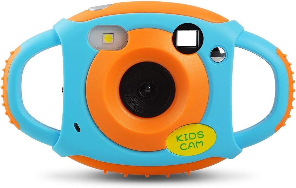 Upgrow Creative Kids Digital Camera Rechargeable Kids Cameras Mini 1.77 inch Screen HD Video Action Camera Camcorder Christmas New Year Birthday Festival Toy Gift for Children Boys Girls (Orange)