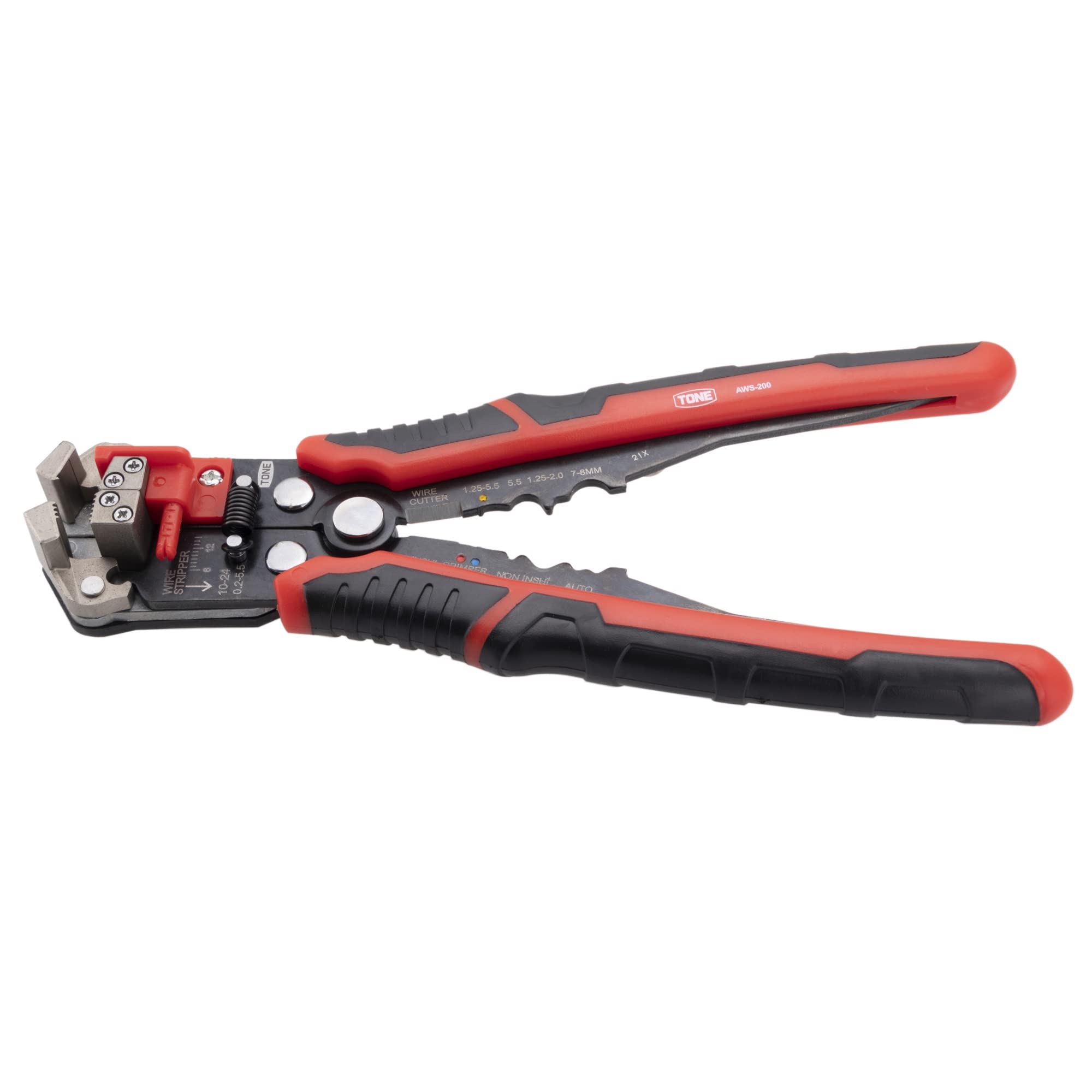 トネ(TONE) オートワイヤーストリッパー AWS-200 レッド 全長215mm商品画像
