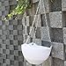 YIKUSH 2 Pack Hanging Flower Planter Pots with Chain for Indoor Outdoor Home Decoration - 7.87x7.87x5.1inch, White