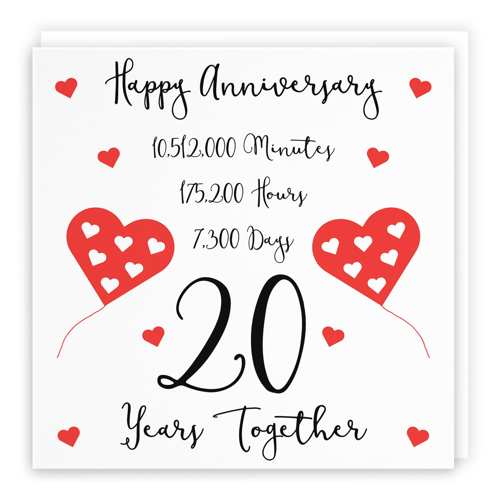 Hunts England - 20th Wedding Anniversary Card - 20 Years Together - Happy Anniversary - Timeless Collection - Fun Cute Card — image 1