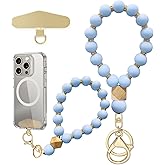 Yudaky Silicone Beaded Phone Wrist Strap, Phone Bracelet Strap with Tether Tab Elastic Hands Free Wristlet Strap