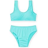 WhizBuzz Girls Swimsuits Two Piece Bathing Suits Sport Beach Bikini Sets UPF 50+ Teen Summer Swimwear with Chest Pad