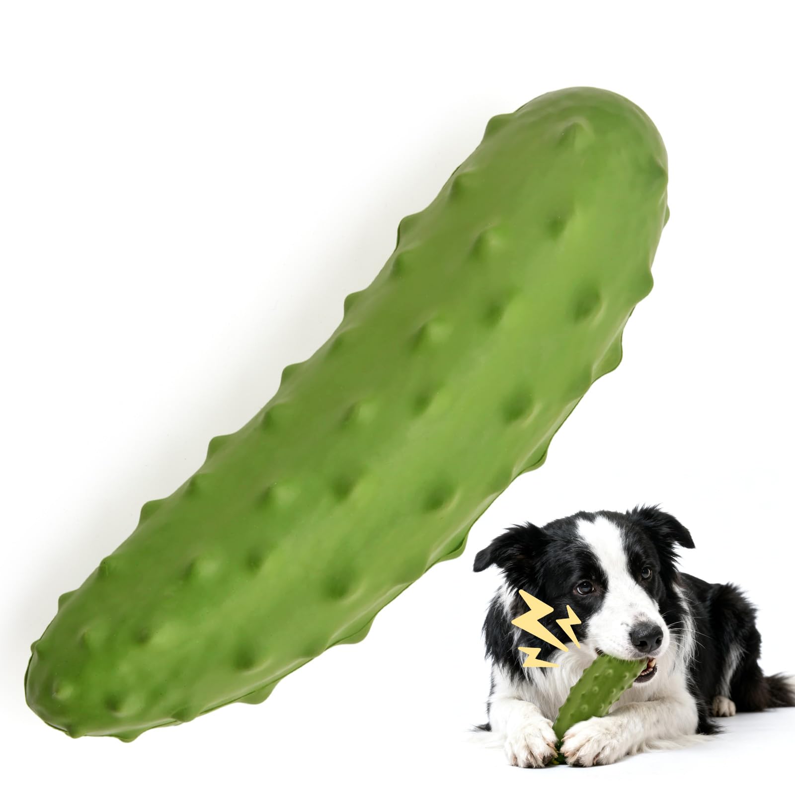 LIFLIX Squeaky Dog Toys, Durable Dog Chew Toy, Strong Tough Toy with Natural Rubber, Teething Chew Toys for Small Medium Large Breeds, Cucumber Shape