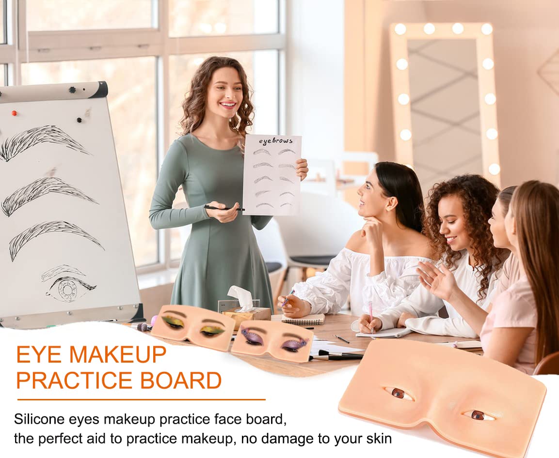 Aibipo 3D Reusable Makeup Mannequin - Practice Face Board with Eyeshadow Palette for Makeup Artists & Beginners