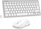 TECKNET Mini Wireless Keyboard and Mouse Set 2.4G USB Receiver 12 Multimedia