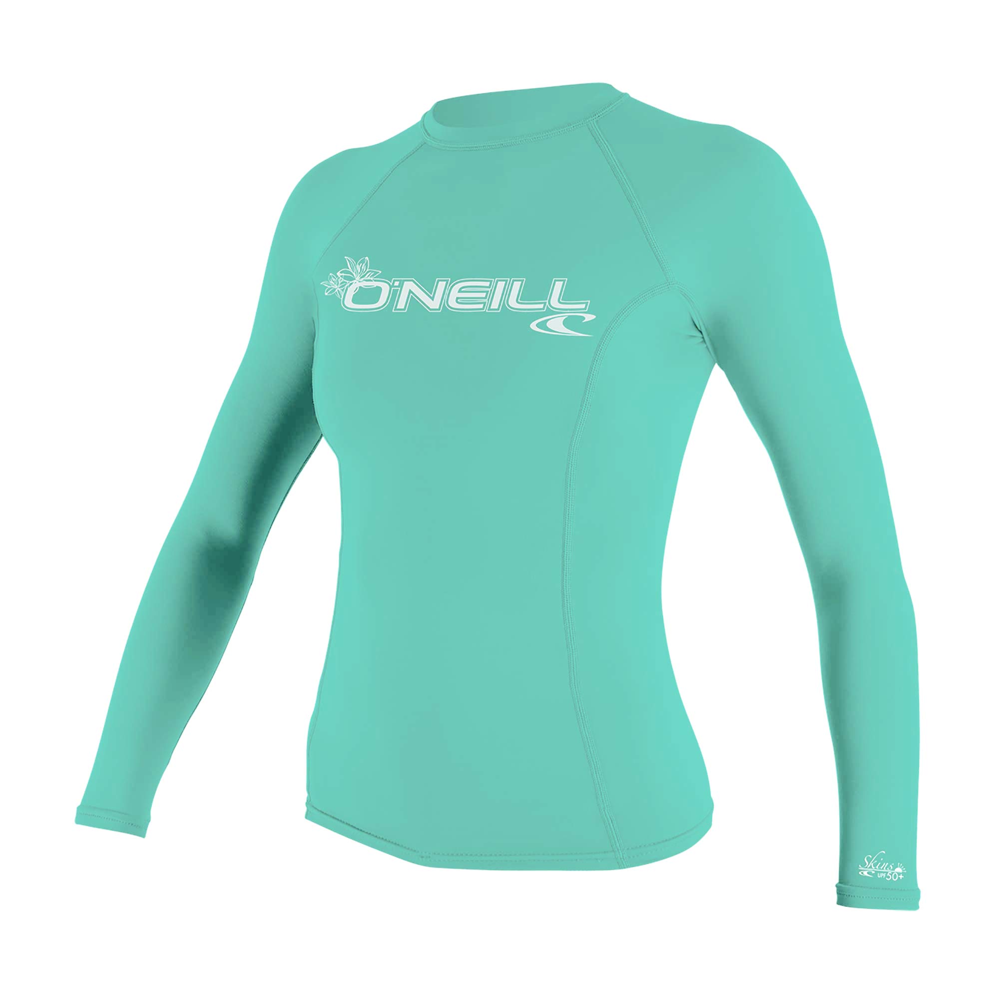 O'Neill Women's Basic Skins Long Sleeve Rash Guard - Seaglass, XS