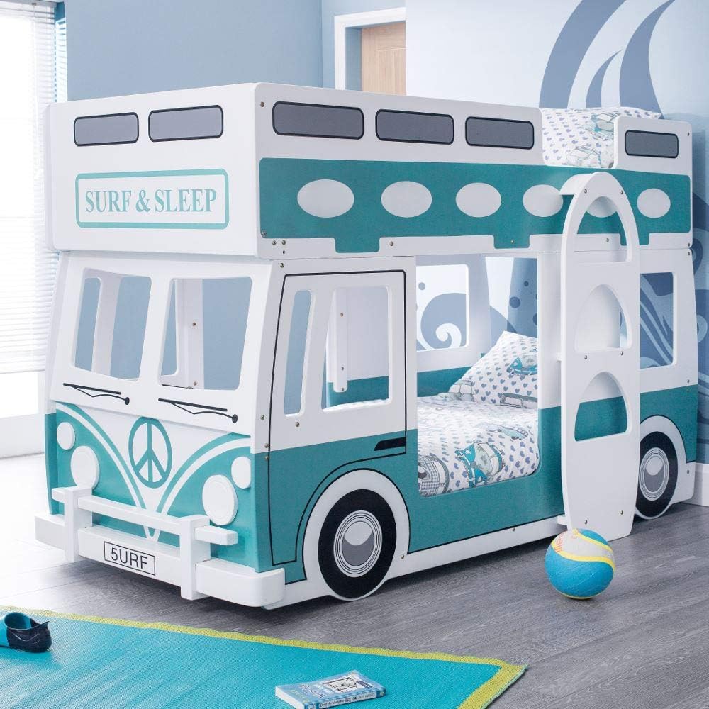 happybeds Campervan Bunk Bed 3ft Single with 2 Memory Foam Mattresses